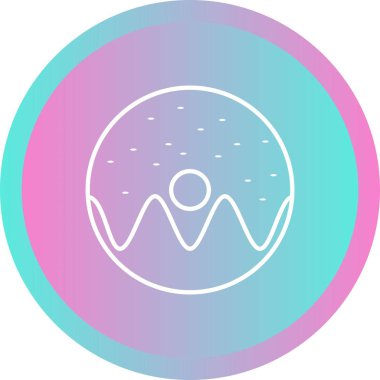 Güzel Donut Serpiştirilmiş Çizgi Vektörü Simgesi