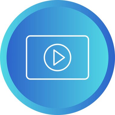 Güzel Video Oynatıcı Satır Vektörü Simgesi