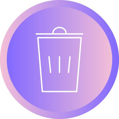 Güzel Çöp Kutusu Satırı Vektör Simgesi