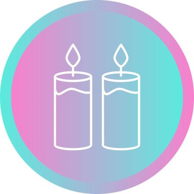 Güzel Mum Satır Vektörü Simgesi