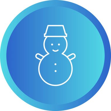 Güzel Kardan Adam Çizgisi Vektör Simgesi