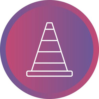 Güzel Trafik Konisi Çizgisi Vektör Simgesi