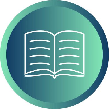 Güzel Açık Kitap Satır Vektörü Simgesi