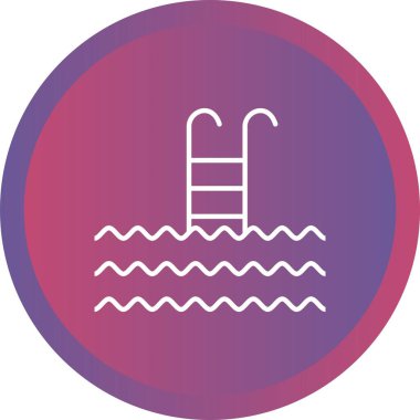 Güzel Yüzme Havuzu Çizgisi Vektörü Simgesi