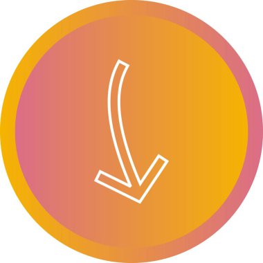 Satır Altı Vektör Simgesini Gösteren Güzel Ok