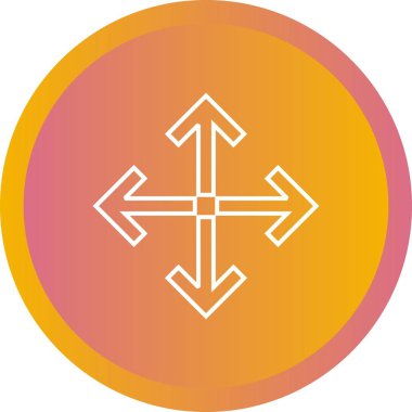 Güzel Tam Ekran Ok Satır Vektörü Simgesi