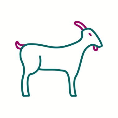 Güzel Keçi Çizgisi Vektör Simgesi