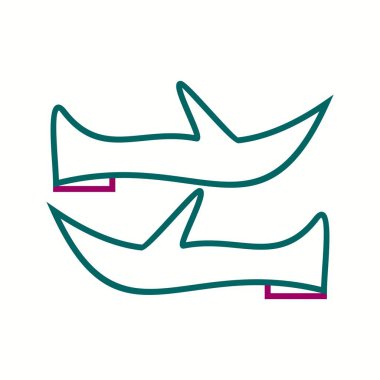 Güzel Arapça Ayakkabı Çizgisi Vektörü Simgesi