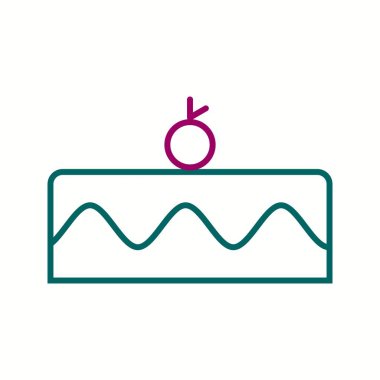 Güzel Kremalı Pasta Hattı Vektör Simgesi