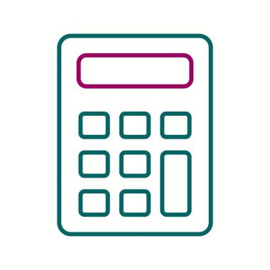 Güzel Hesap Makinesi Satır Vektörü Simgesi