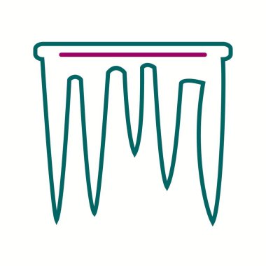 Güzel Buz Sarkıtı Çizgisi Vektör Simgesi