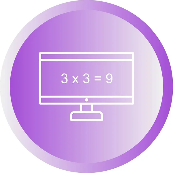 Beautiful Math On Screen Line Vector Icon — Stock Vector