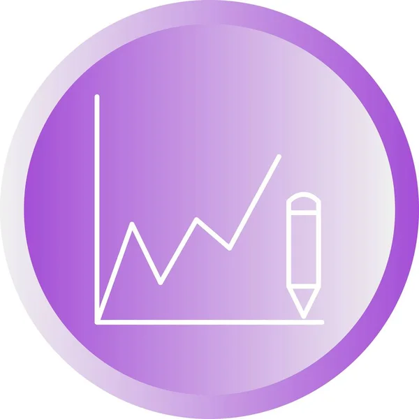 Mooie tekening grafieken lijn vectoricoon — Stockvector