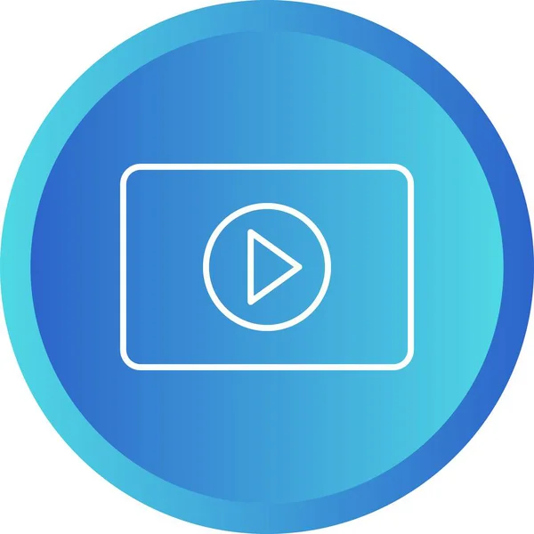 Schöne Video Player Linienvektorsymbol — Stockvektor