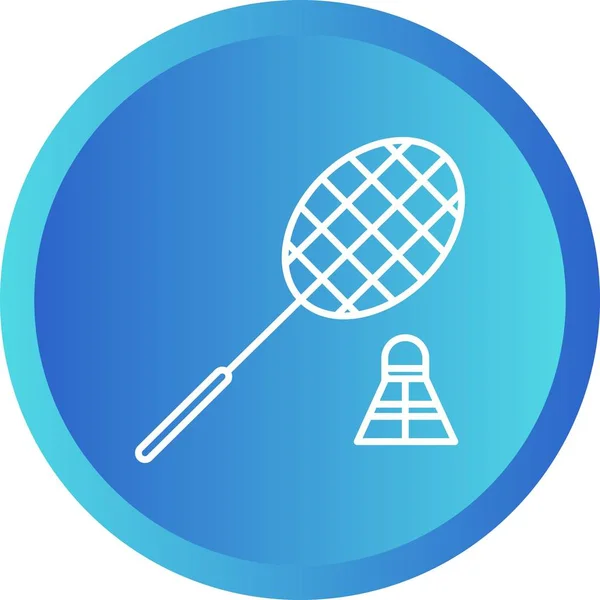 Belle icône vectorielle de ligne de badminton — Image vectorielle