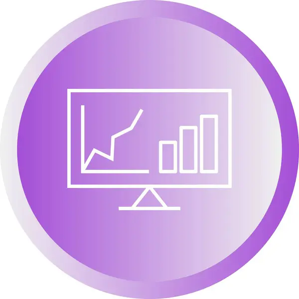 Hermosa analítica en línea de pantalla Vector icono — Vector de stock