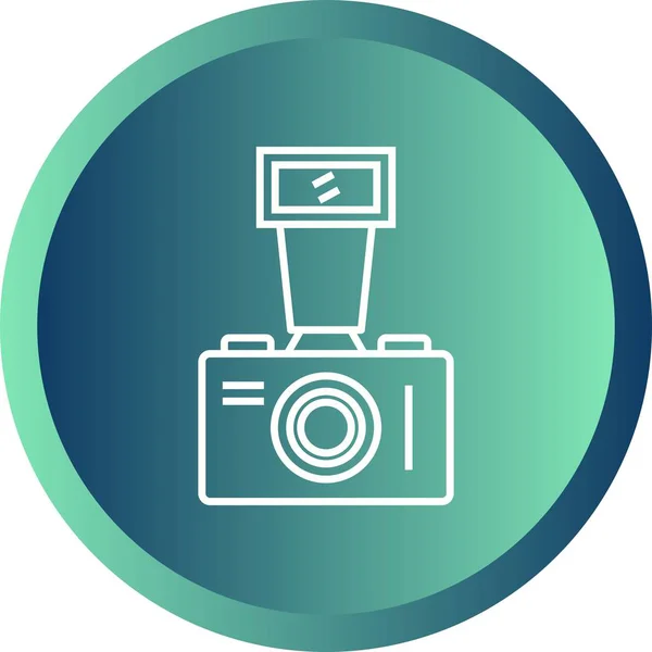 Beautiful Old Video Camera Line Vector Icon — ストックベクタ