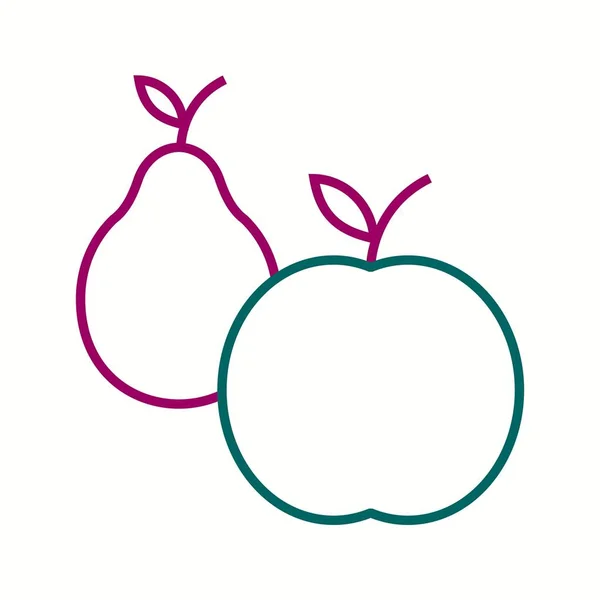Belle ligne de fruits Icône vectorielle — Image vectorielle