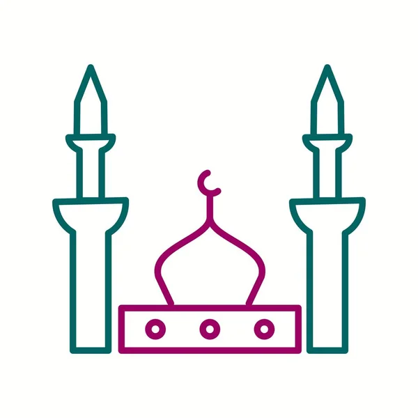Belle Mosquée Ligne vectorielle Icône — Image vectorielle