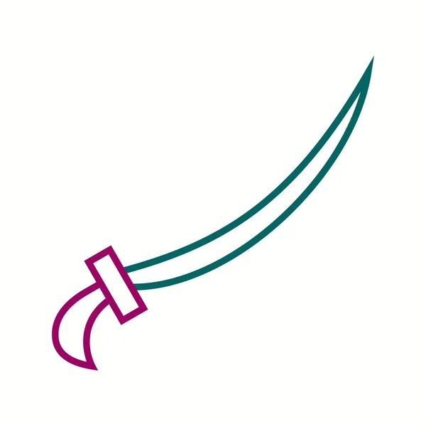 Hermosa línea de espada árabe Vector icono — Vector de stock