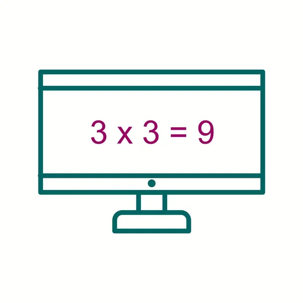 Hermosa matemática en la línea de pantalla Vector icono — Archivo Imágenes Vectoriales