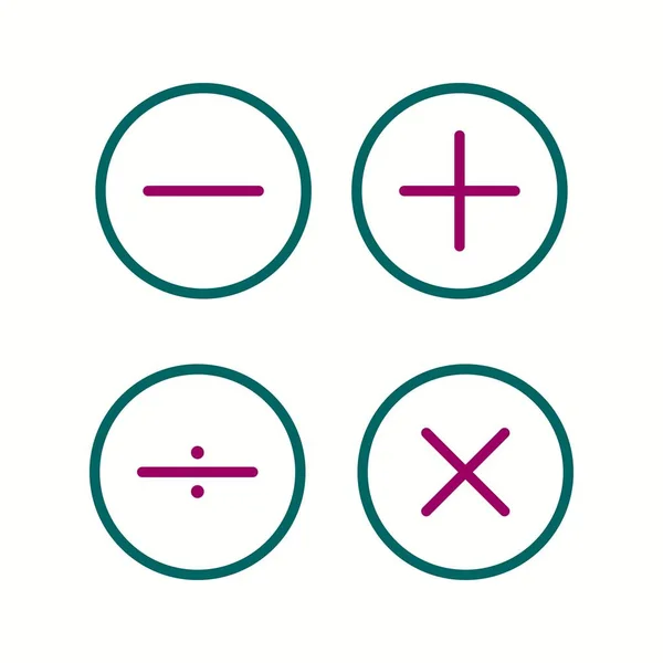 Lindos símbolos de matemática Ícone de vetor de linha — Vetor de Stock