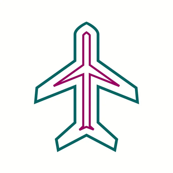 Mode avion Beautifu Icône vectorielle de ligne — Image vectorielle