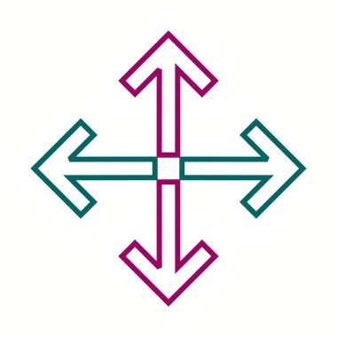 Güzel Tam Ekran Ok Satır Vektörü Simgesi