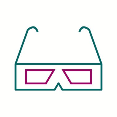 Güzel Gözlük Çizgisi Vektör Simgesi