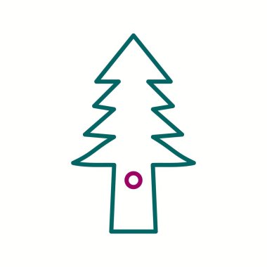 Güzel Ağaç Çizgisi Vektör Simgesi