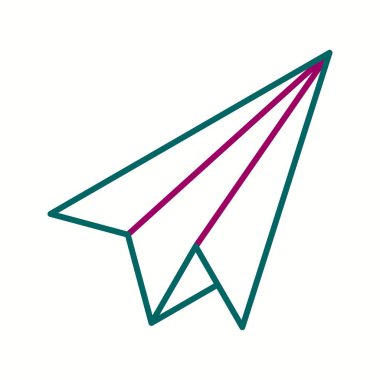 Güzel Kağıt Uçak Çizgisi Vektör Simgesi