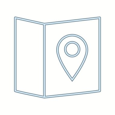 Harita Satırı Vektör Simgesinde Güzel Konum