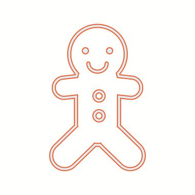 Güzel Ginger Ekmek Çizgisi Vektör Simgesi