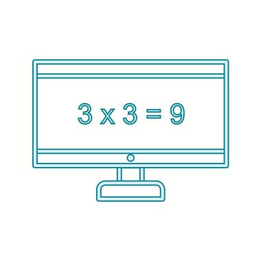 Ekran Çizgisi Vektörü Simgesinde Güzel Matematik