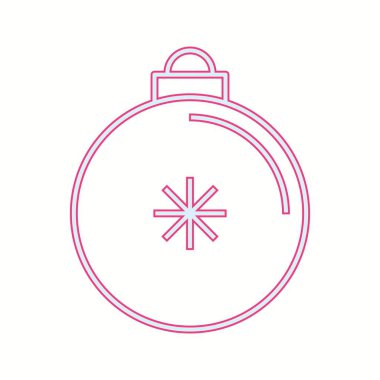 Güzel Noel Topu Çizgisi Vektör Simgesi