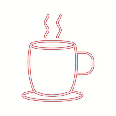 Güzel Sıcak Çay Hattı Vektör Simgesi
