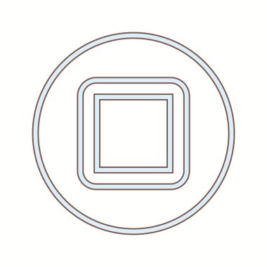 Güzel Durak Düğme Çizgisi Vektör Simgesi