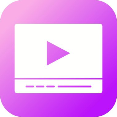Güzel Video Oynatıcı Glyph Vektör Simgesi