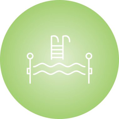 Güzel Yüzme Havuzu Çizgisi Vektörü Simgesi