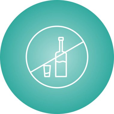 Güzel İçkisiz Satır Vektörü Simgesi