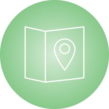 Harita Satırı Vektör Simgesinde Güzel Konum