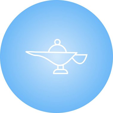 Güzel Sihirli Lamba Çizgisi Vektör Simgesi