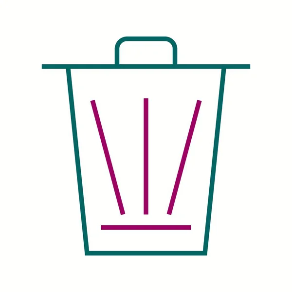 Hermosa línea de Dustbin Vector icono — Vector de stock