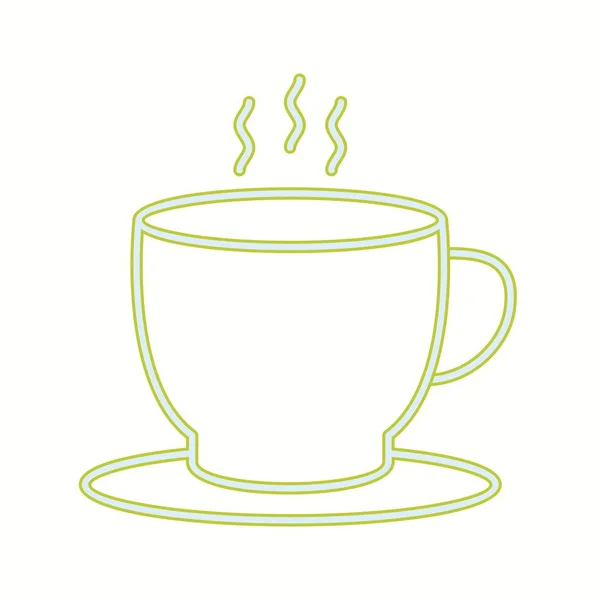 Hermosa línea de taza de té Vector icono — Vector de stock