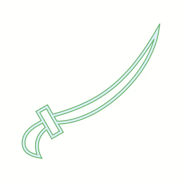 Beautiful Arabic Sword Line Vector Icon — Stock Vector