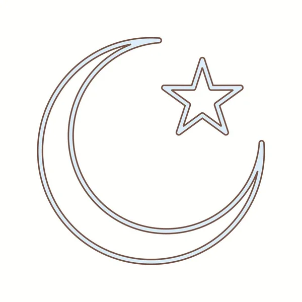 Vacker måne och Star Line vektor ikon — Stock vektor