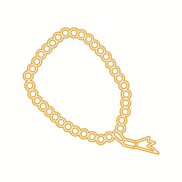Beautiful Prayer Bead Line Vector Icon — Stock Vector
