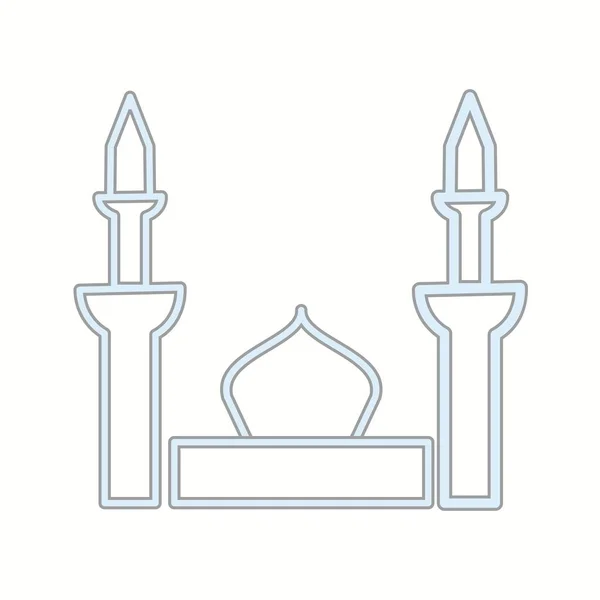 Belle Mosquée Ligne vectorielle Icône — Image vectorielle