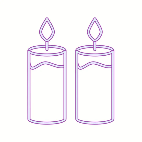 Belle ligne de bougies Icône vectorielle — Image vectorielle