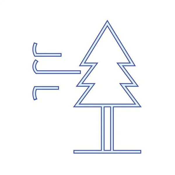 Gyönyörű fa szélvonalban vektor ikon — Stock Vector